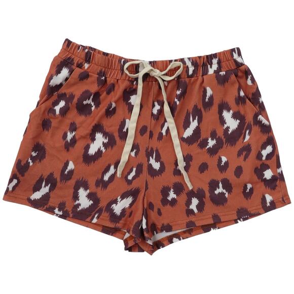 Y2K Womens High Rise Lounge Shorts, Comfy Animal Print Shorts Pockets M NWOT - Picture 1 of 7